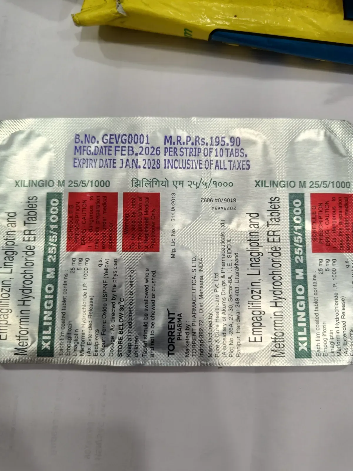XILINGIO M 25/5/1000 Tablets for Type 2 Diabetes Management
