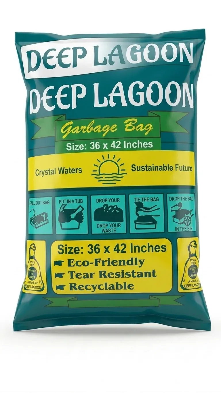 Deep Lagoon Garbage Bag – Medium, 36x42 Inches,10 Bags 
