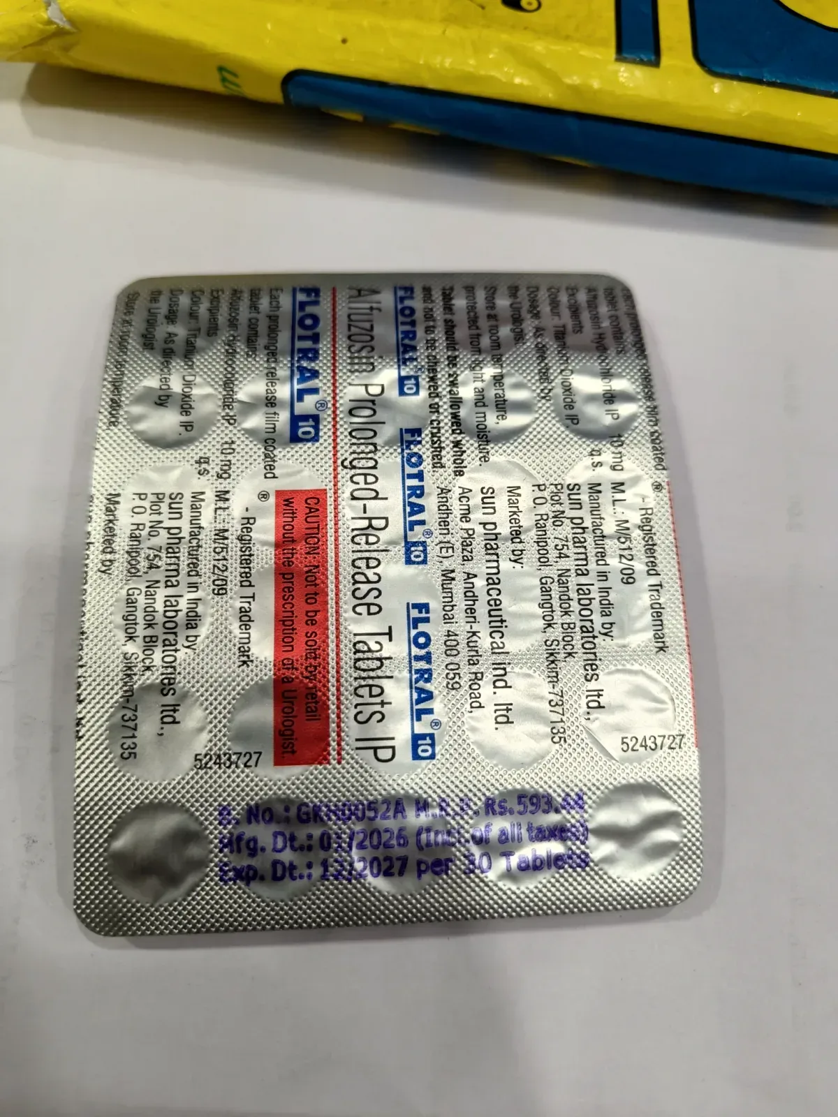 FLOTRAL 10 Alfuzosin Prolonged-Release Tablets IP – For BPH Relief