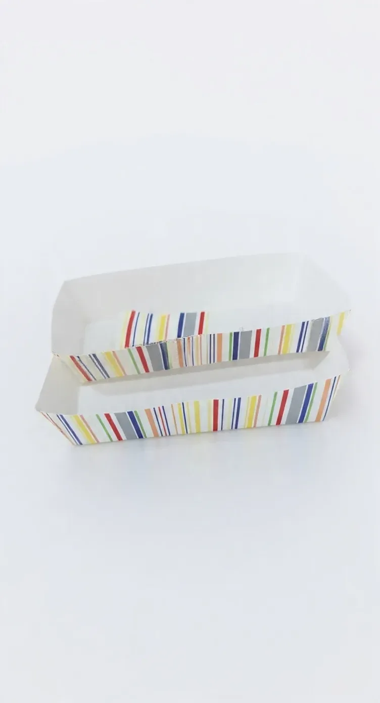 Colorful Striped Paper Momo Tray - Food Grade 