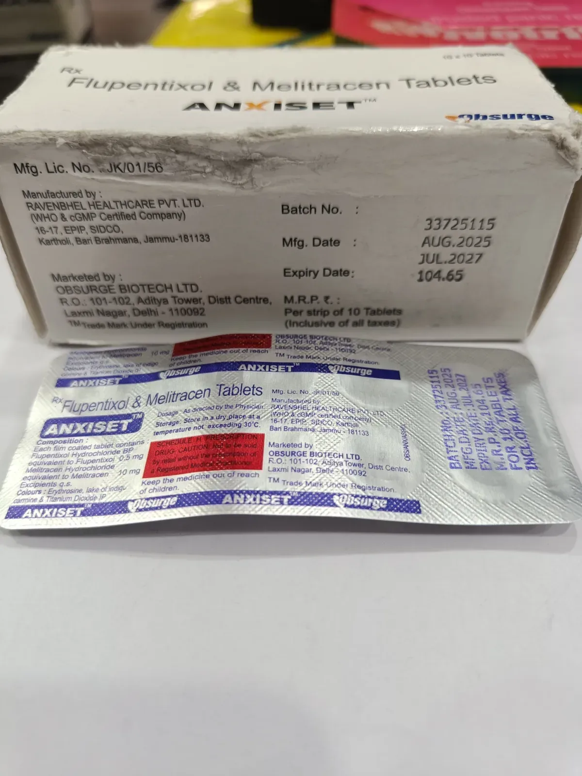ANXISET Flupentixol 0.5 mg & Melitracen 10 mg Tablets – Prescription Medicine