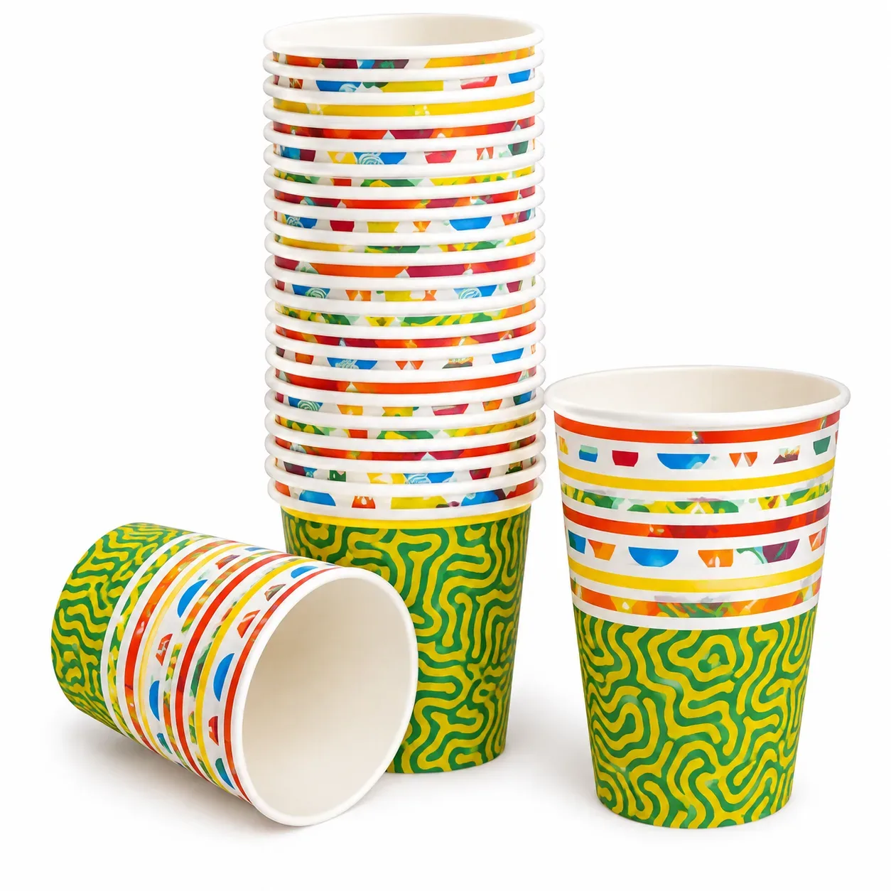 Colorful Disposable Paper Cups 1 Packet 50 Pcs