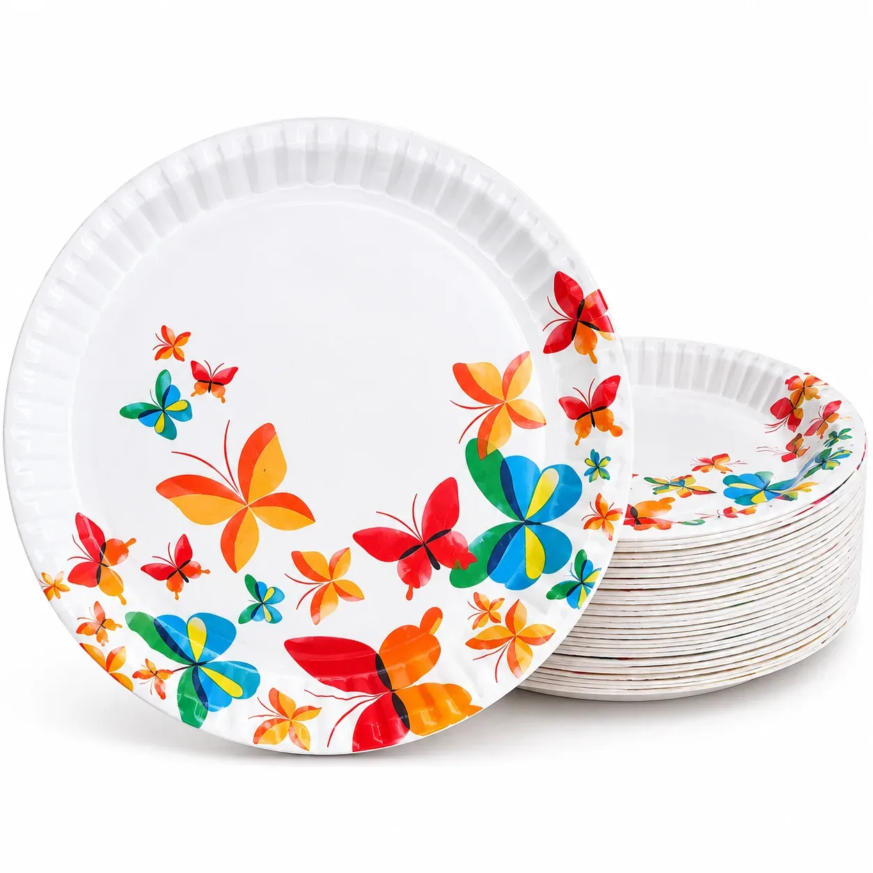 Butterfly Printed Disposable Paper Plates 1 Packet 