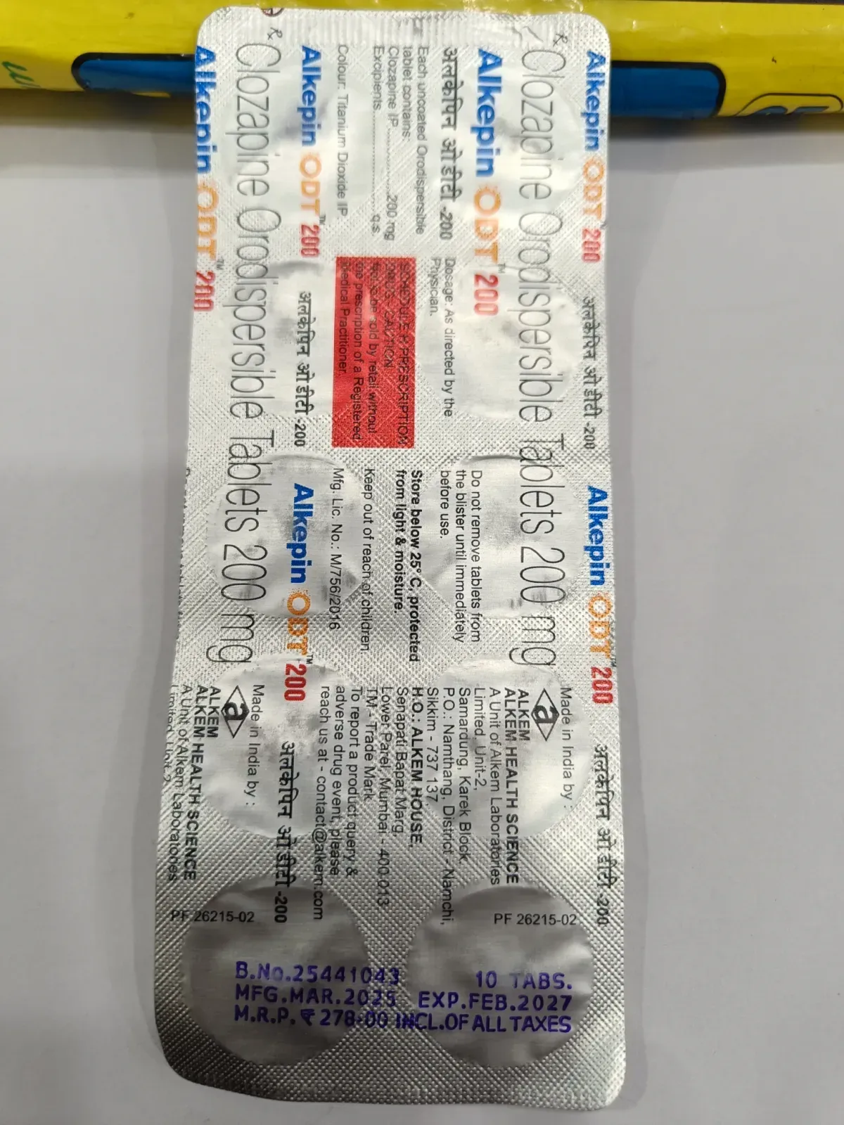 Alkepin ODT 200 Clozapine Orodispersible Tablets 200mg